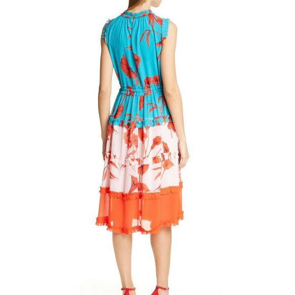 Ted Baker London Camelis Fantasia Midi Dress Sleeveless Women 1 Floral Turquoise - Picture 14 of 15